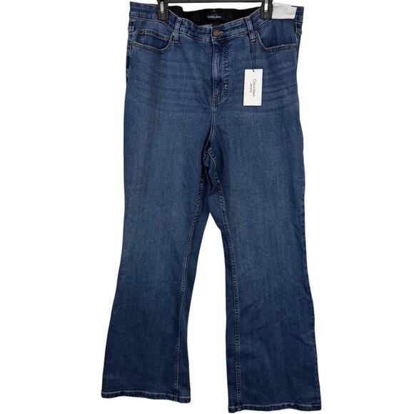 Calvin Klein Jeans High Rise Demi Boot Cut Medium Wash Jeans NWT Womens sz 20 W - Picture 1 of 16